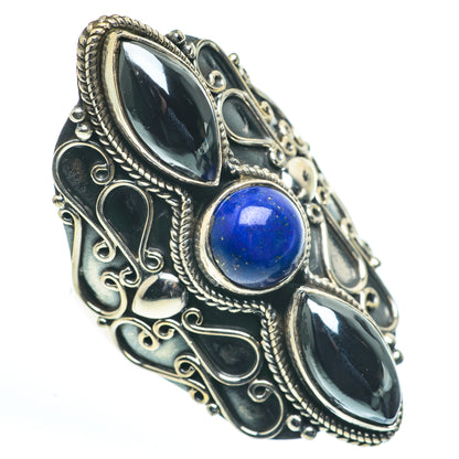 Lapis Lazuli, Hematite Rings handcrafted by Ana Silver Co - RING62747