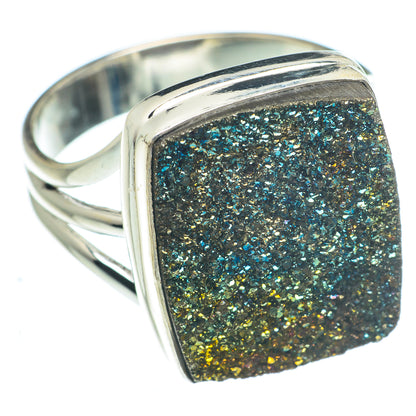 Spectro Pyrite Druzy Rings handcrafted by Ana Silver Co - RING62774