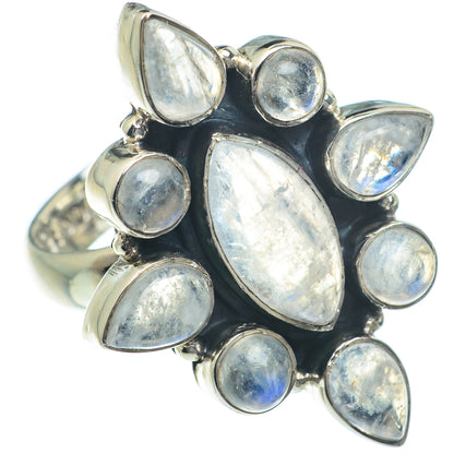 Rainbow Moonstone Rings handcrafted by Ana Silver Co - RING62777