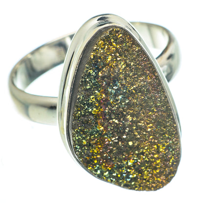 Spectro Pyrite Druzy Rings handcrafted by Ana Silver Co - RING62808