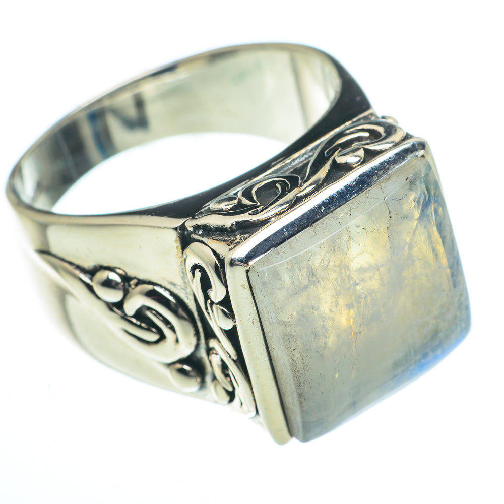 Rainbow Moonstone Rings handcrafted by Ana Silver Co - RING62811