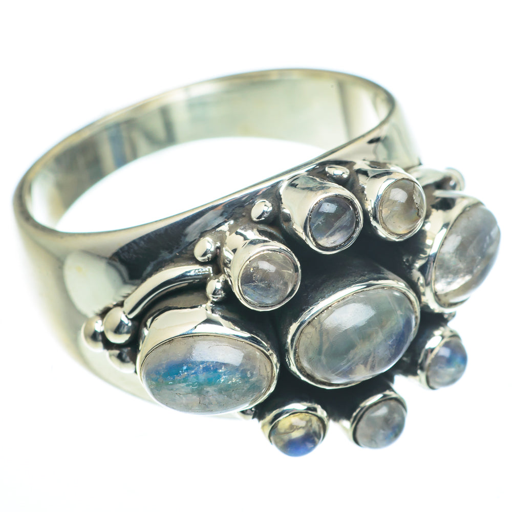 Rainbow Moonstone Rings handcrafted by Ana Silver Co - RING62812