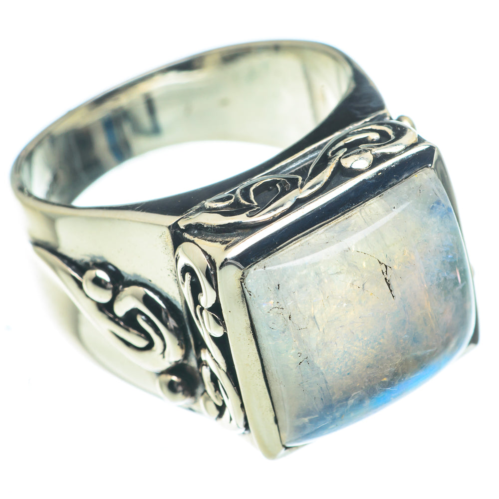 Rainbow Moonstone Rings handcrafted by Ana Silver Co - RING62841