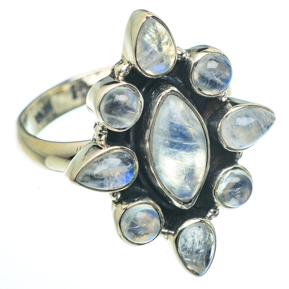Rainbow Moonstone Rings handcrafted by Ana Silver Co - RING62863