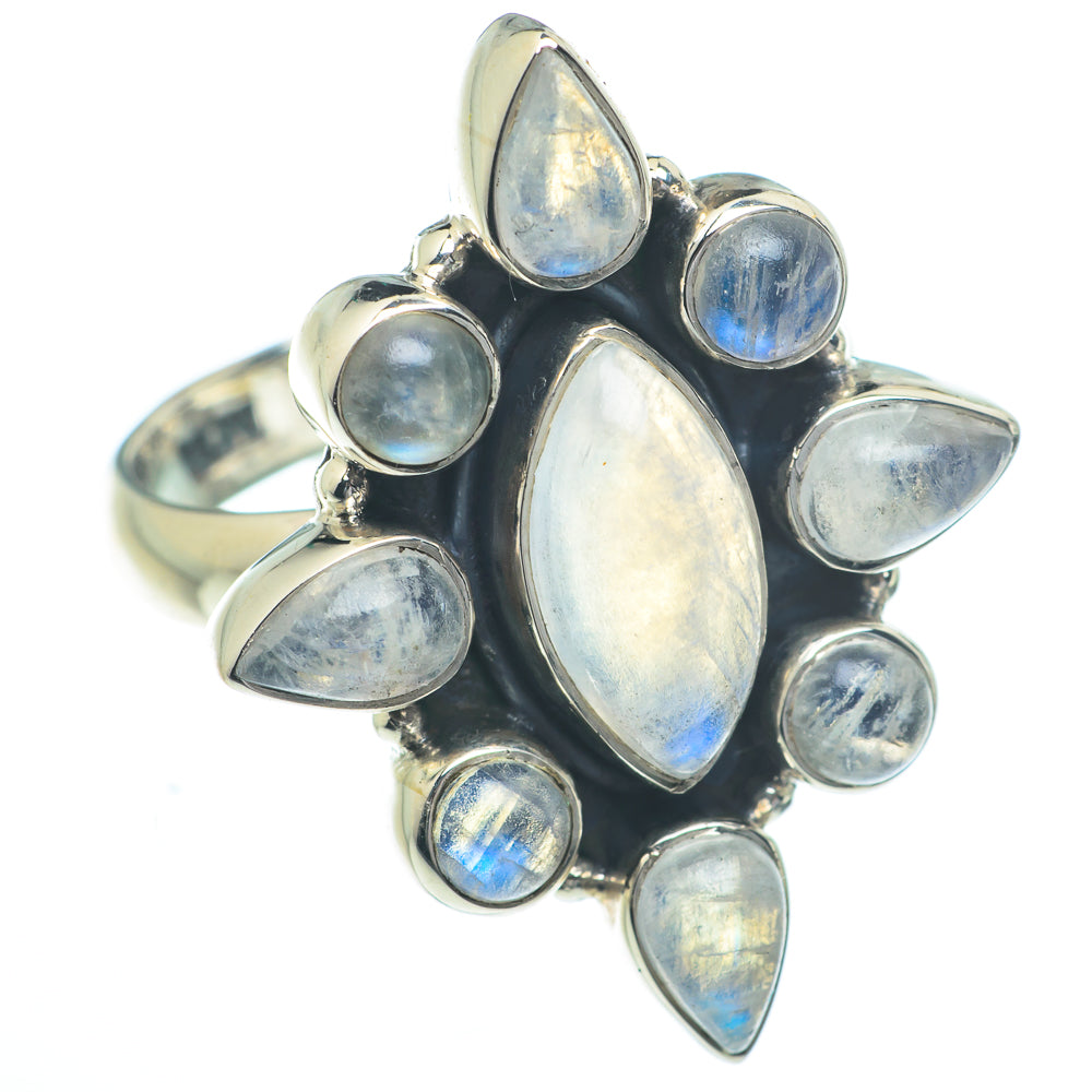 Rainbow Moonstone Rings handcrafted by Ana Silver Co - RING62884