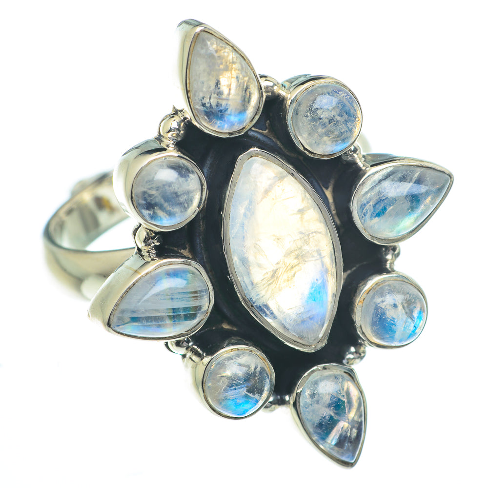 Rainbow Moonstone Rings handcrafted by Ana Silver Co - RING62906