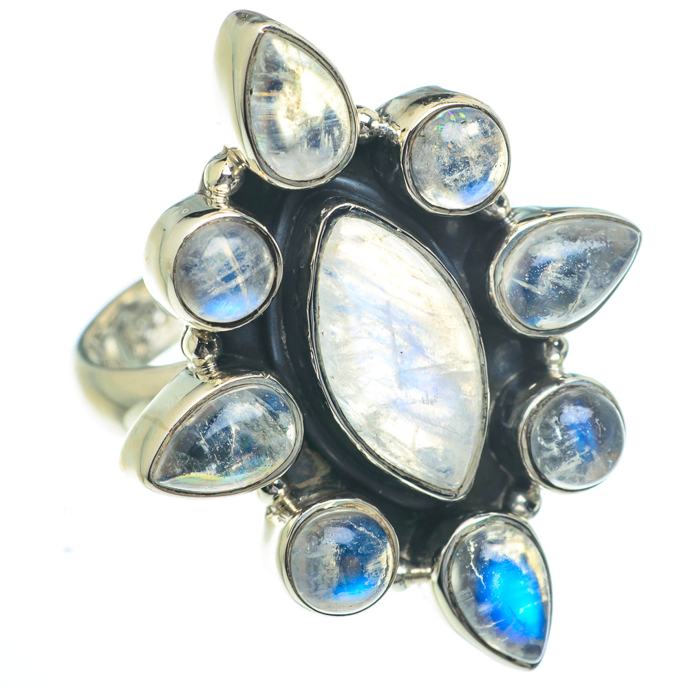 Rainbow Moonstone Rings handcrafted by Ana Silver Co - RING62926