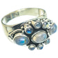 Rainbow Moonstone Rings handcrafted by Ana Silver Co - RING62974