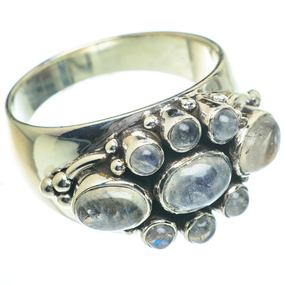 Rainbow Moonstone Rings handcrafted by Ana Silver Co - RING62992