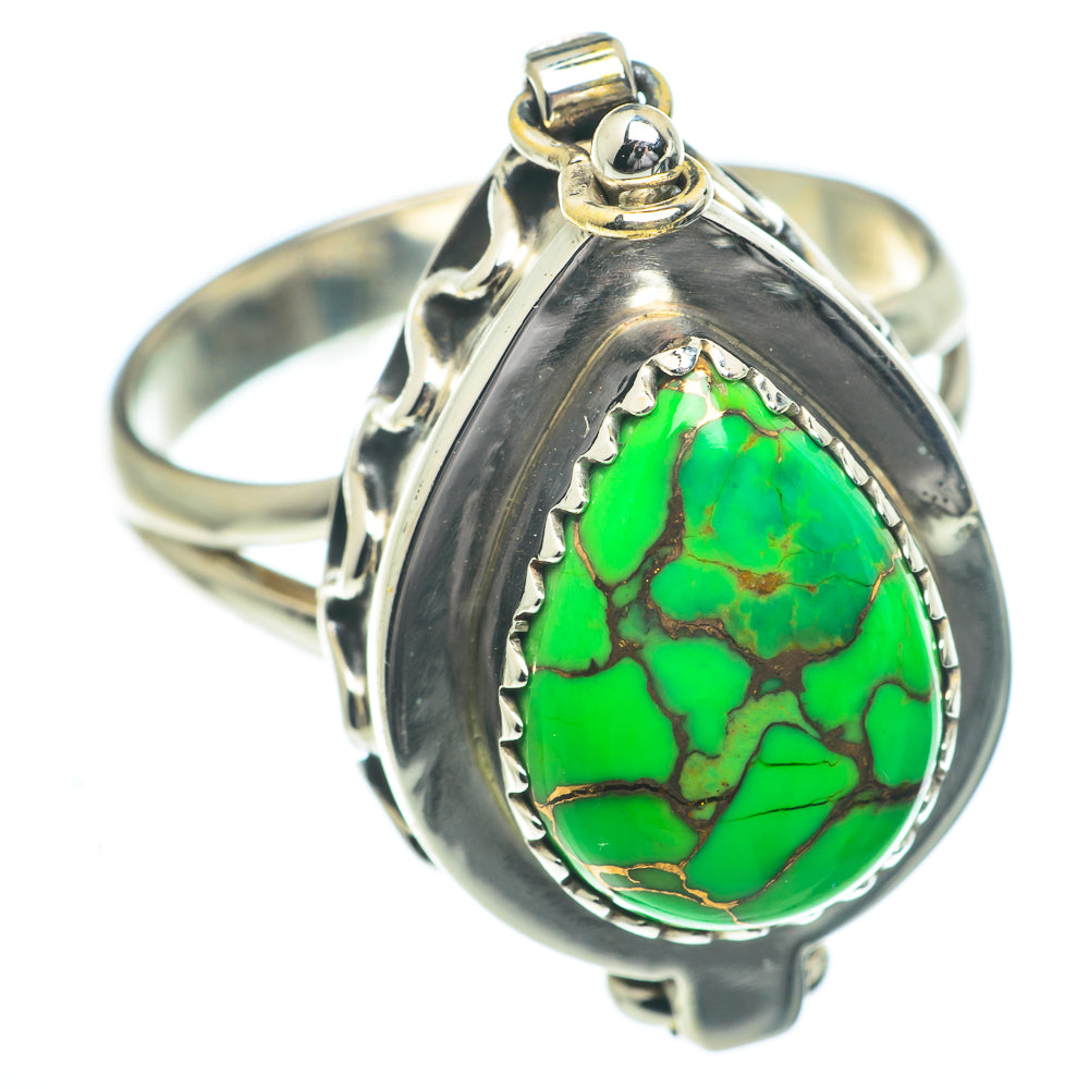 Green Copper Composite Turquoise Rings handcrafted by Ana Silver Co - RING63025