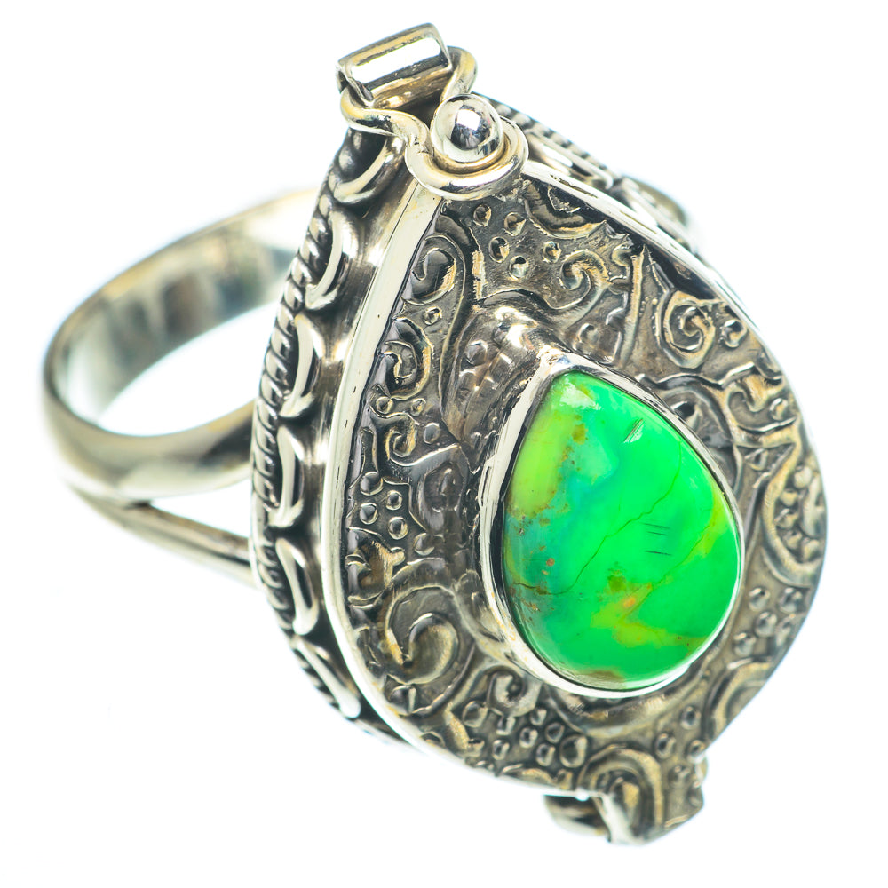 Green Copper Composite Turquoise Rings handcrafted by Ana Silver Co - RING63051
