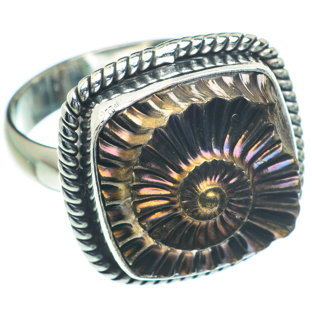 Pyrite Fossil Rings handcrafted by Ana Silver Co - RING63158