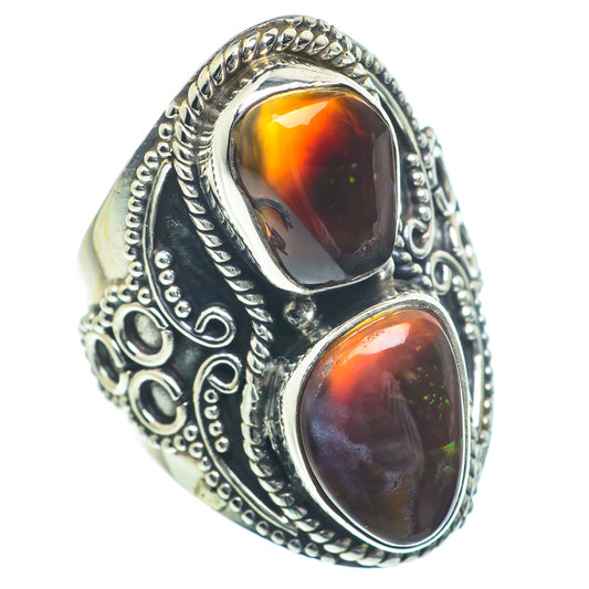 Mexican Fire Agate Rings handcrafted by Ana Silver Co - RING63176