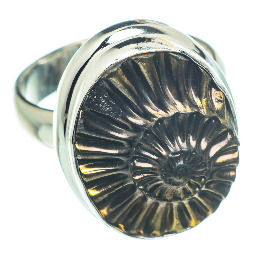 Pyrite Fossil Rings handcrafted by Ana Silver Co - RING63185