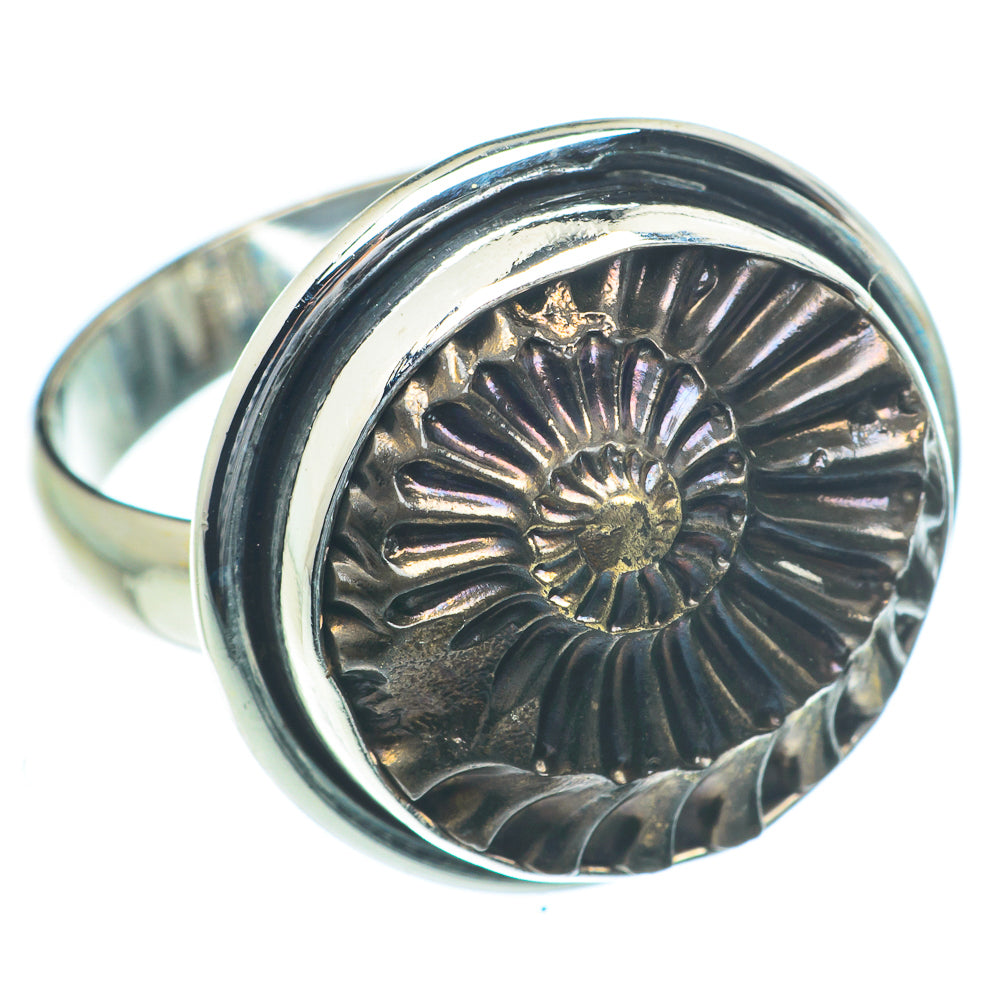 Pyrite Fossil Rings handcrafted by Ana Silver Co - RING63186