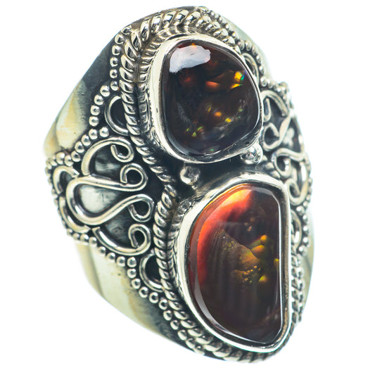 Mexican Fire Agate Rings handcrafted by Ana Silver Co - RING63252