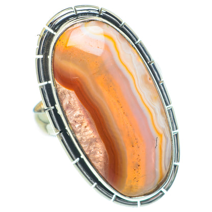 Orange Botswana Agate Rings handcrafted by Ana Silver Co - RING63253