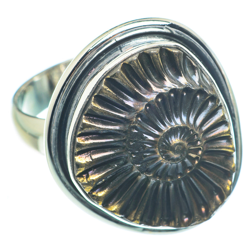 Pyrite Fossil Rings handcrafted by Ana Silver Co - RING63274