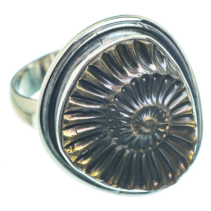 Pyrite Fossil Rings handcrafted by Ana Silver Co - RING63274