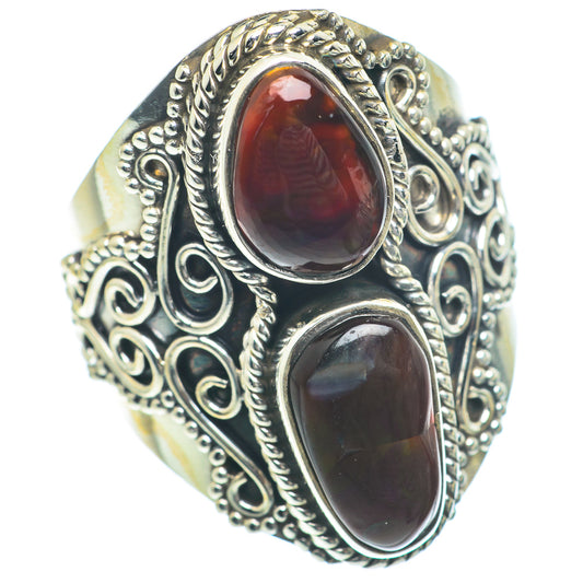 Mexican Fire Agate Rings handcrafted by Ana Silver Co - RING63309