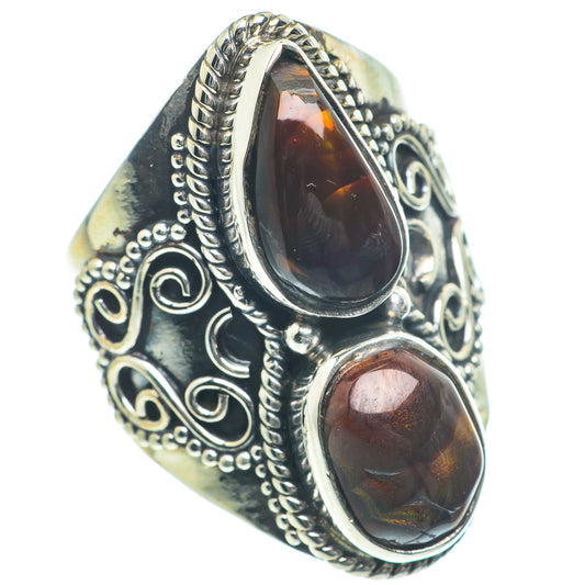Mexican Fire Agate Rings handcrafted by Ana Silver Co - RING63323