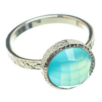 Aqua Chalcedony Rings handcrafted by Ana Silver Co - RING63409