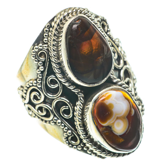 Mexican Fire Agate Rings handcrafted by Ana Silver Co - RING63603