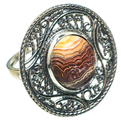 Crazy Lace Agate Rings handcrafted by Ana Silver Co - RING63620