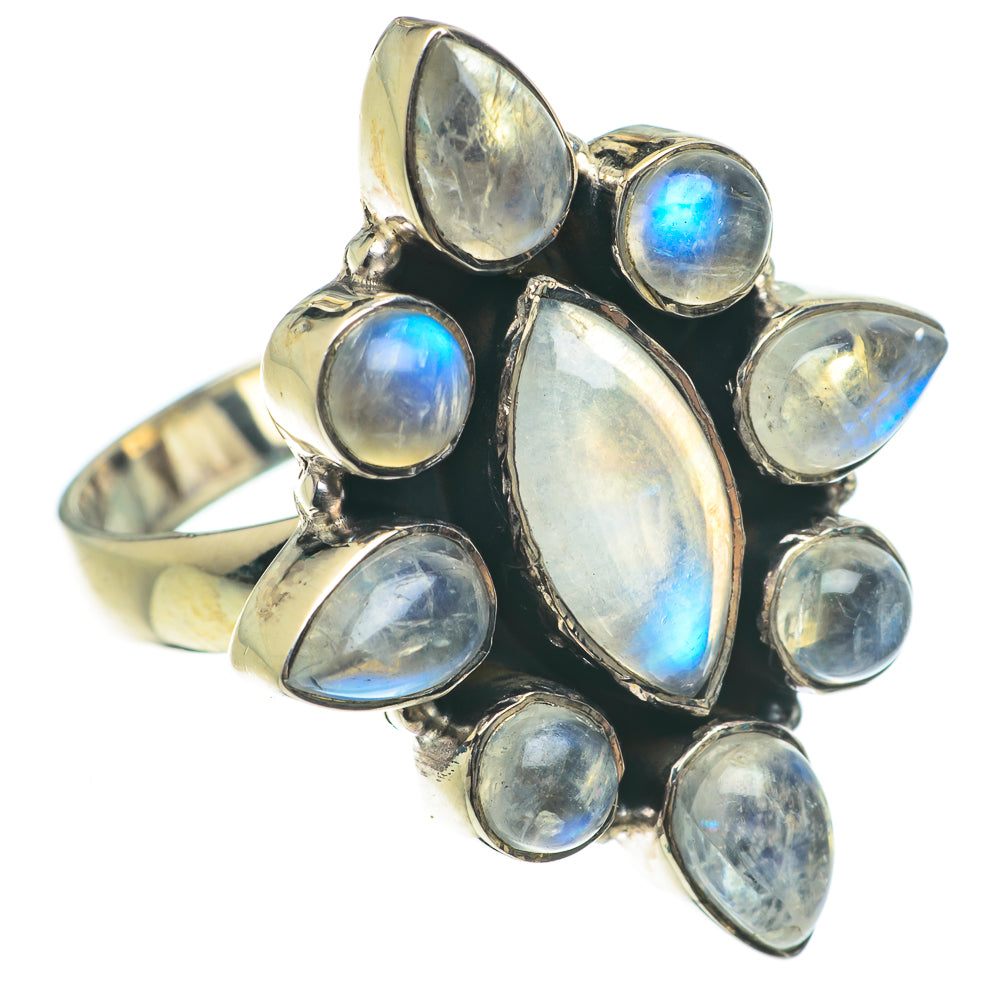 Rainbow Moonstone Rings handcrafted by Ana Silver Co - RING63662