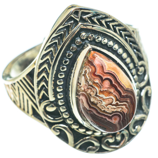 Crazy Lace Agate Rings handcrafted by Ana Silver Co - RING63674