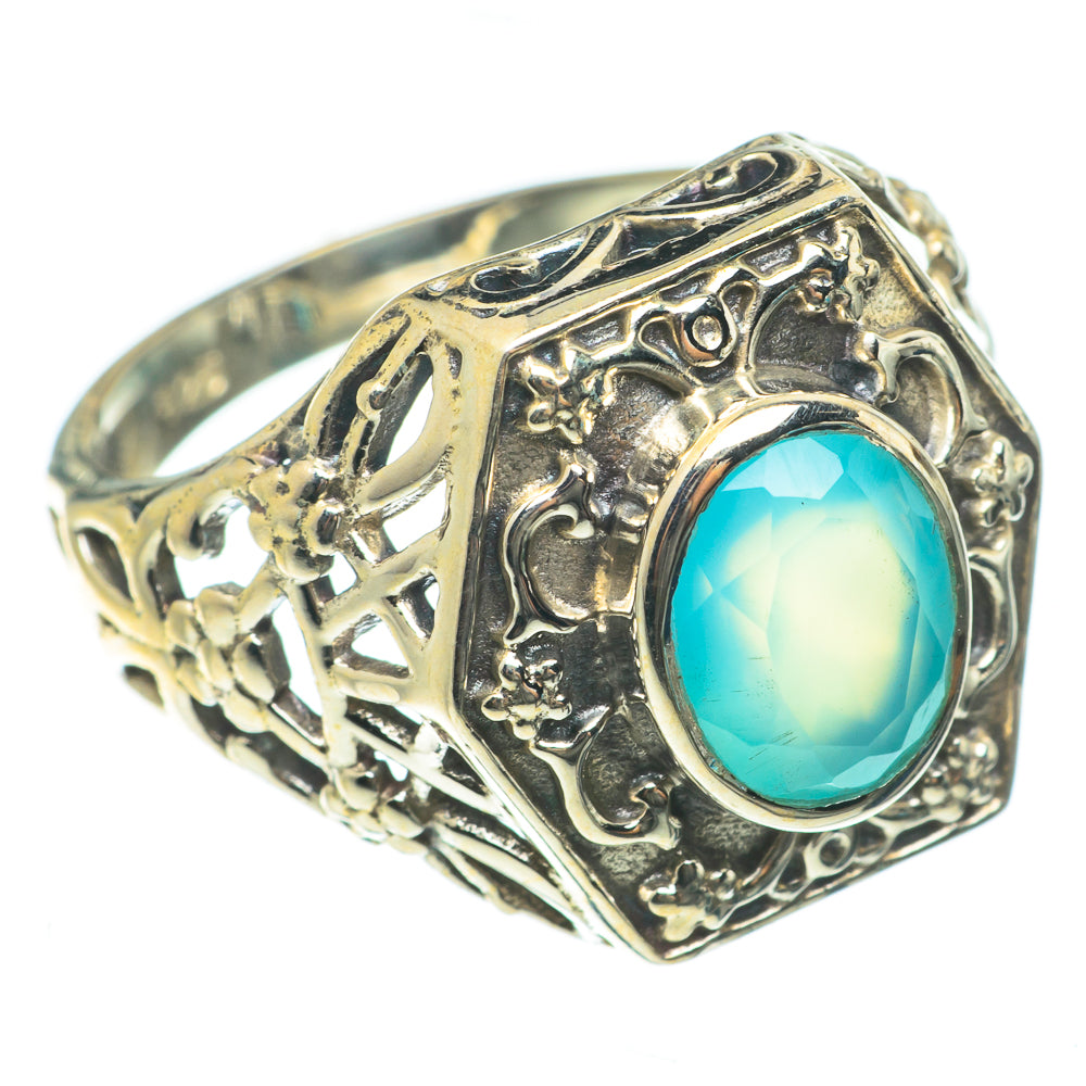 Aqua Chalcedony Rings handcrafted by Ana Silver Co - RING63777