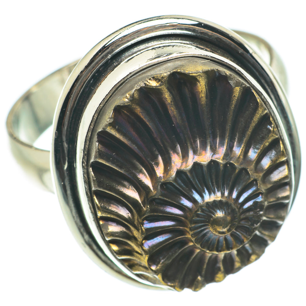 Pyrite Fossil Rings handcrafted by Ana Silver Co - RING63793