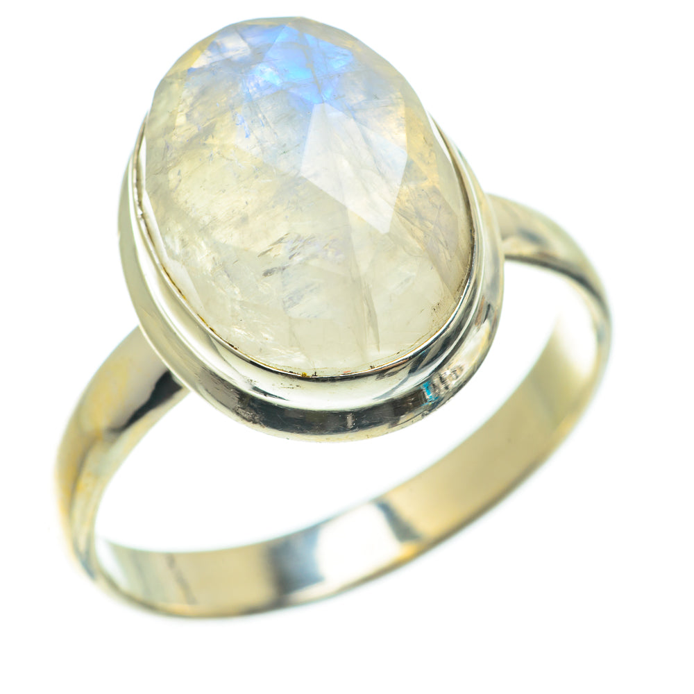 Rainbow Moonstone Rings handcrafted by Ana Silver Co - RING63795