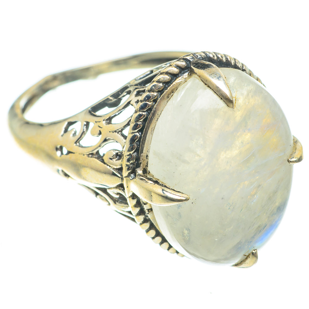 Rainbow Moonstone Rings handcrafted by Ana Silver Co - RING63803