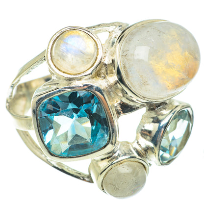 Rainbow Moonstone Rings handcrafted by Ana Silver Co - RING63817