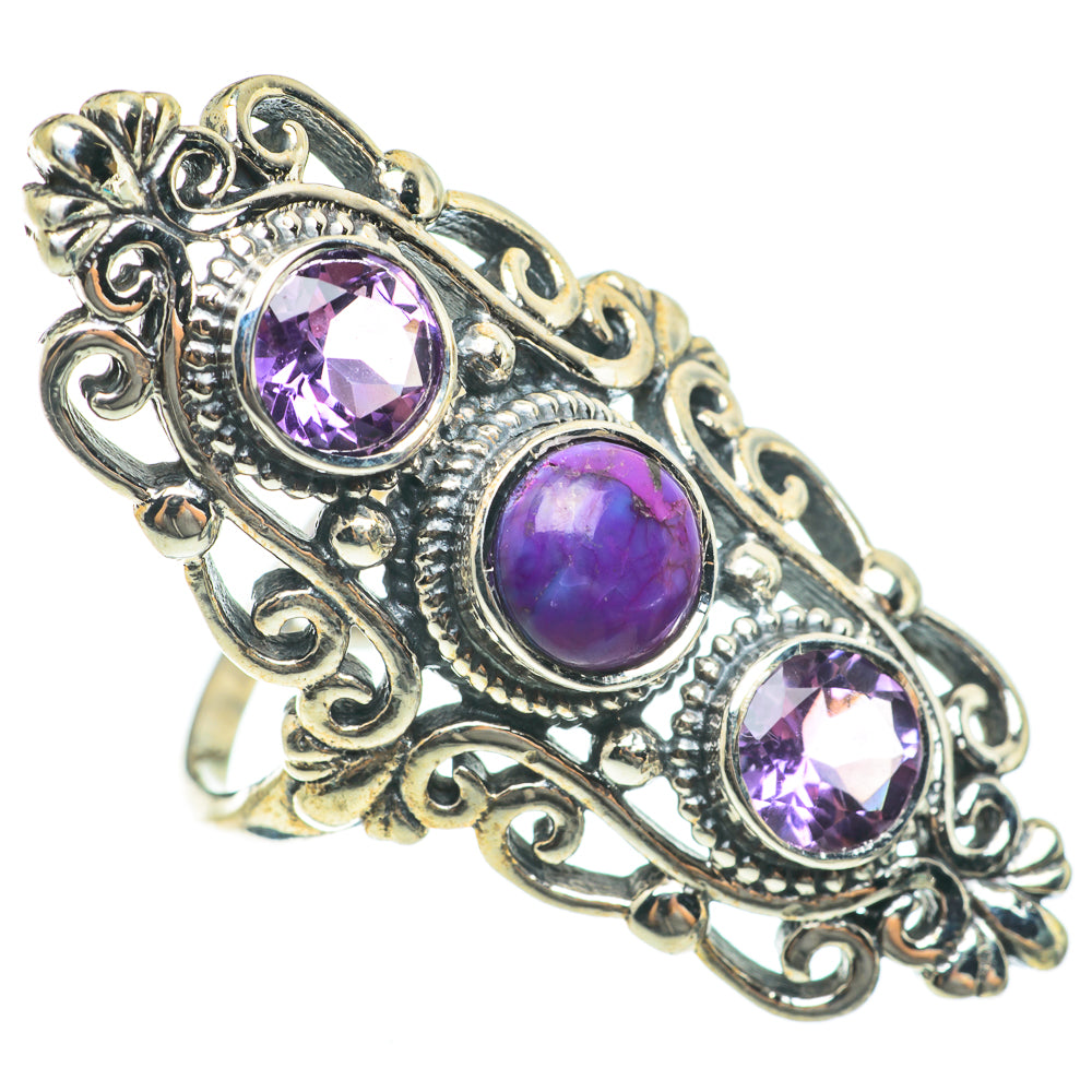Purple Copper Composite Turquoise Rings handcrafted by Ana Silver Co - RING63830