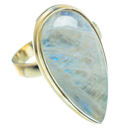 Rainbow Moonstone Rings handcrafted by Ana Silver Co - RING63838