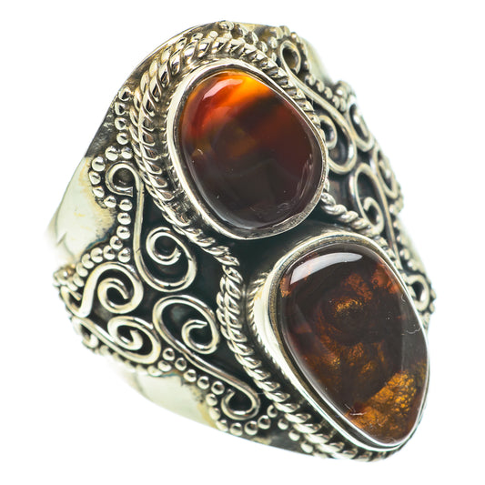 Mexican Fire Agate Rings handcrafted by Ana Silver Co - RING63850