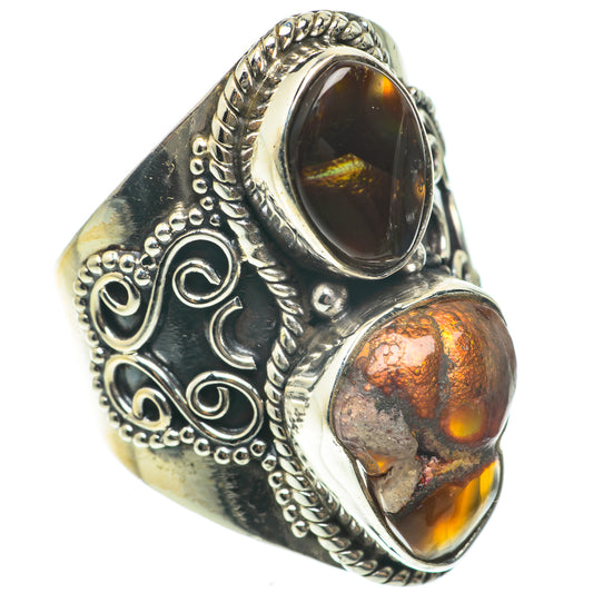 Mexican Fire Agate Rings handcrafted by Ana Silver Co - RING63878