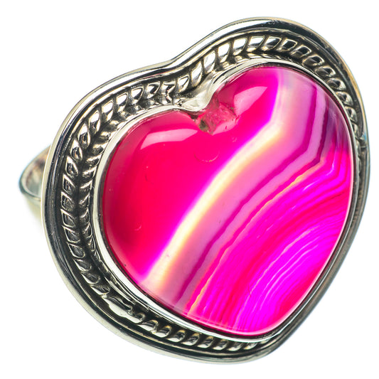 Pink Botswana Agate Rings handcrafted by Ana Silver Co - RING63890