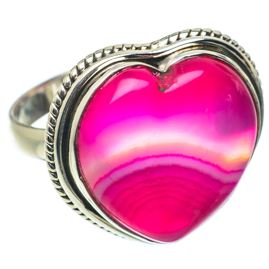 Pink Botswana Agate Rings handcrafted by Ana Silver Co - RING63891