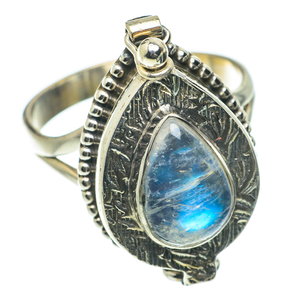 Rainbow Moonstone Rings handcrafted by Ana Silver Co - RING63899