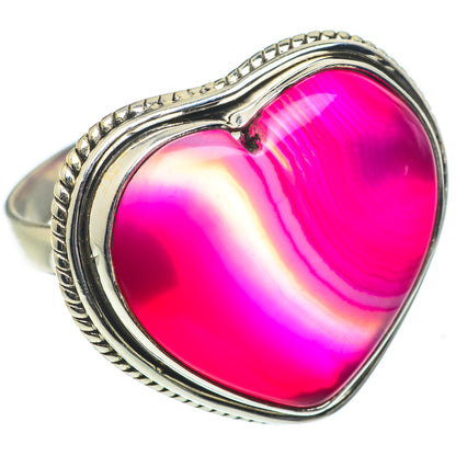 Pink Botswana Agate Rings handcrafted by Ana Silver Co - RING63917