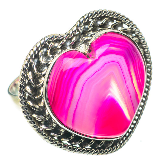 Pink Botswana Agate Rings handcrafted by Ana Silver Co - RING63941