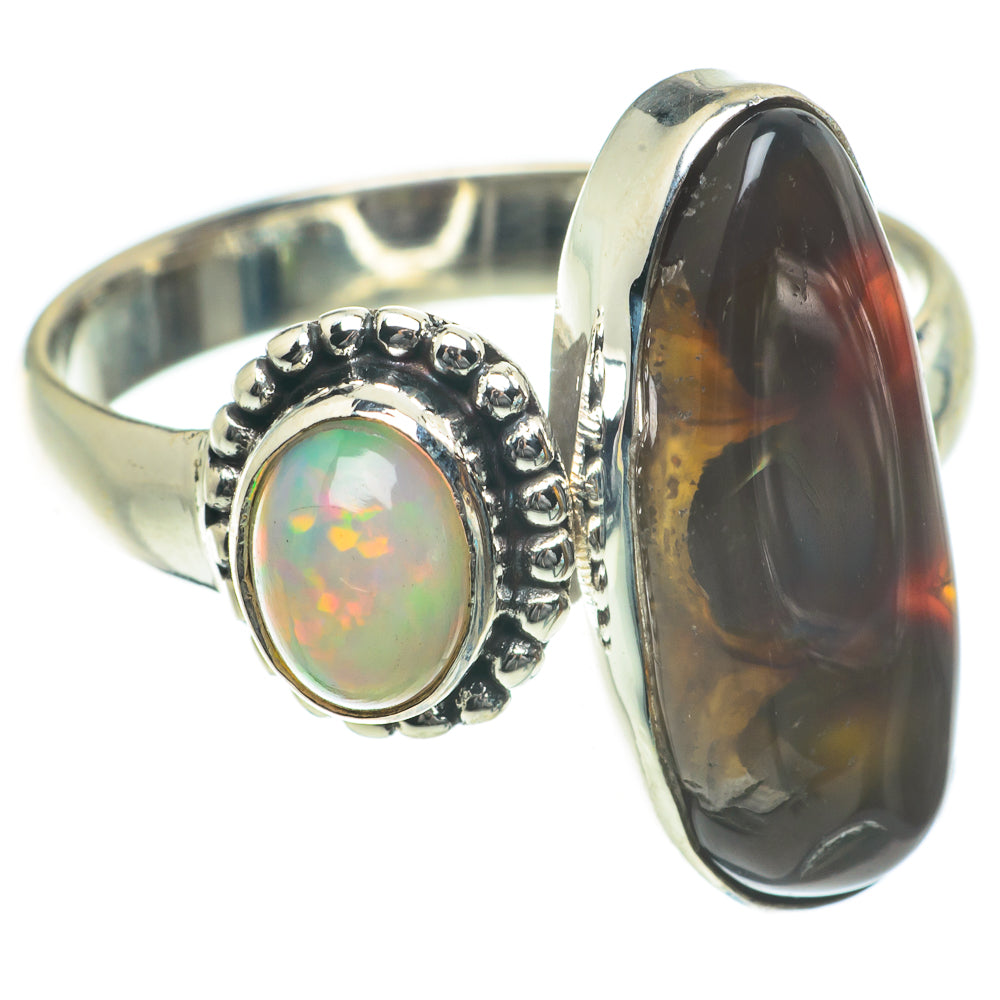 Mexican Fire Agate Rings handcrafted by Ana Silver Co - RING64007