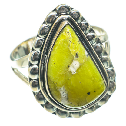 African Green Opal Rings handcrafted by Ana Silver Co - RING64020