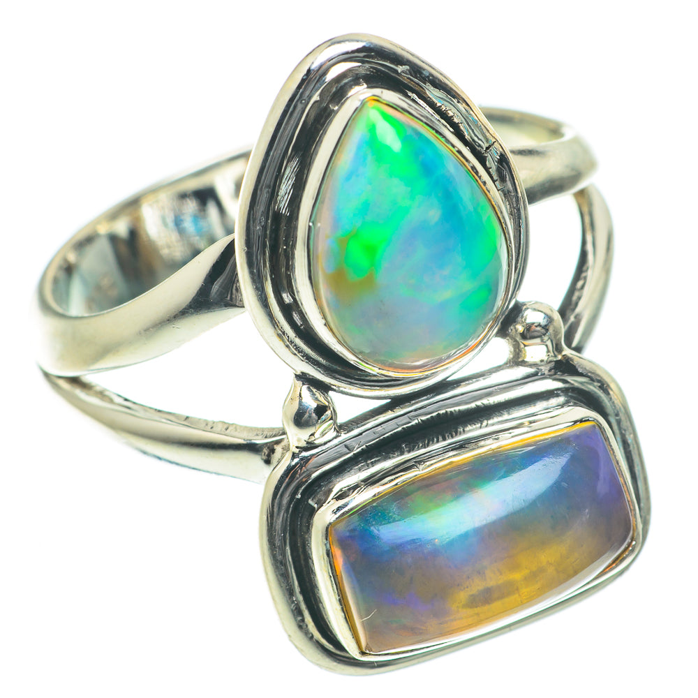 Ethiopian Opal Rings handcrafted by Ana Silver Co - RING64033