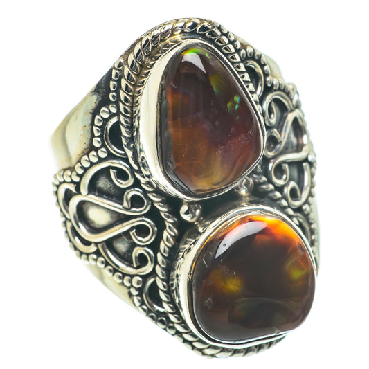 Mexican Fire Agate Rings handcrafted by Ana Silver Co - RING64087