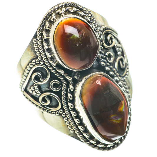 Mexican Fire Agate Rings handcrafted by Ana Silver Co - RING64088