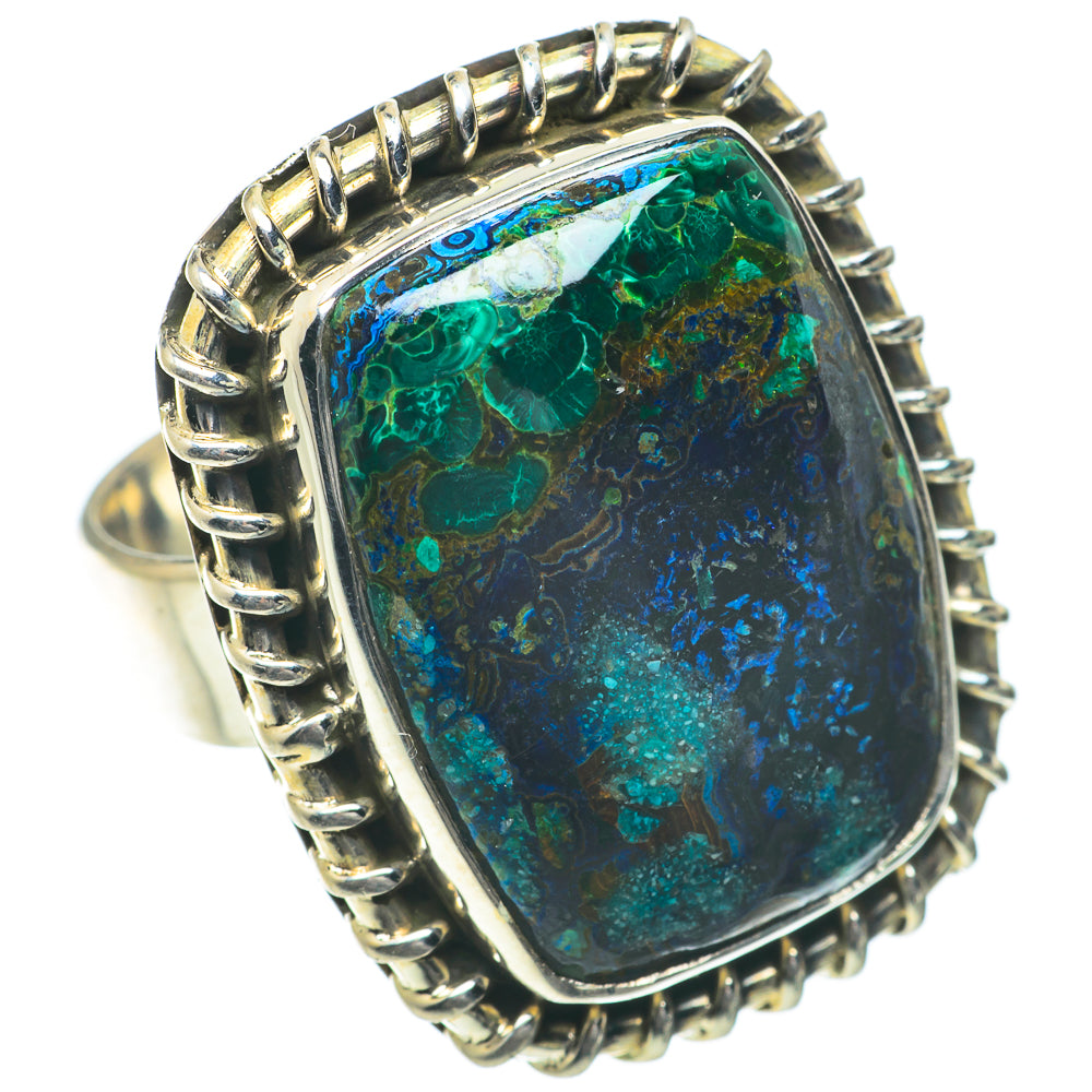 Azurite Malachite Rings handcrafted by Ana Silver Co - RING64105